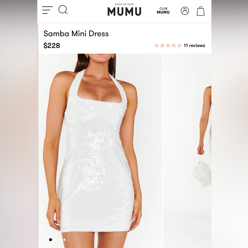 Xs White Sequin Show Me Your Mumu Dress